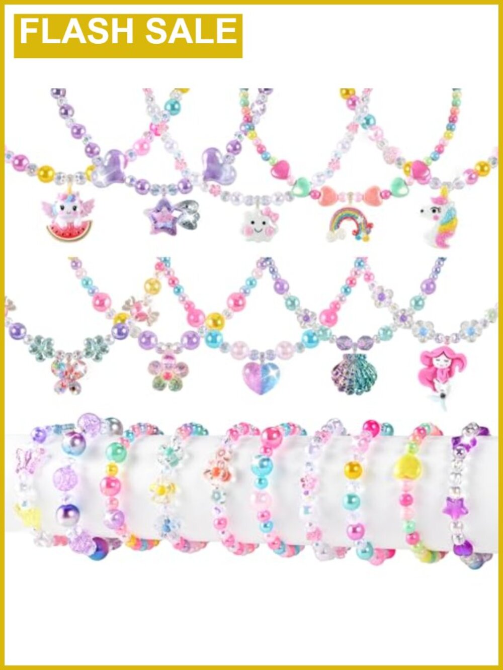 20pc Toddler Girls Jewelry Set Necklaces Bracelets Dress Up Play